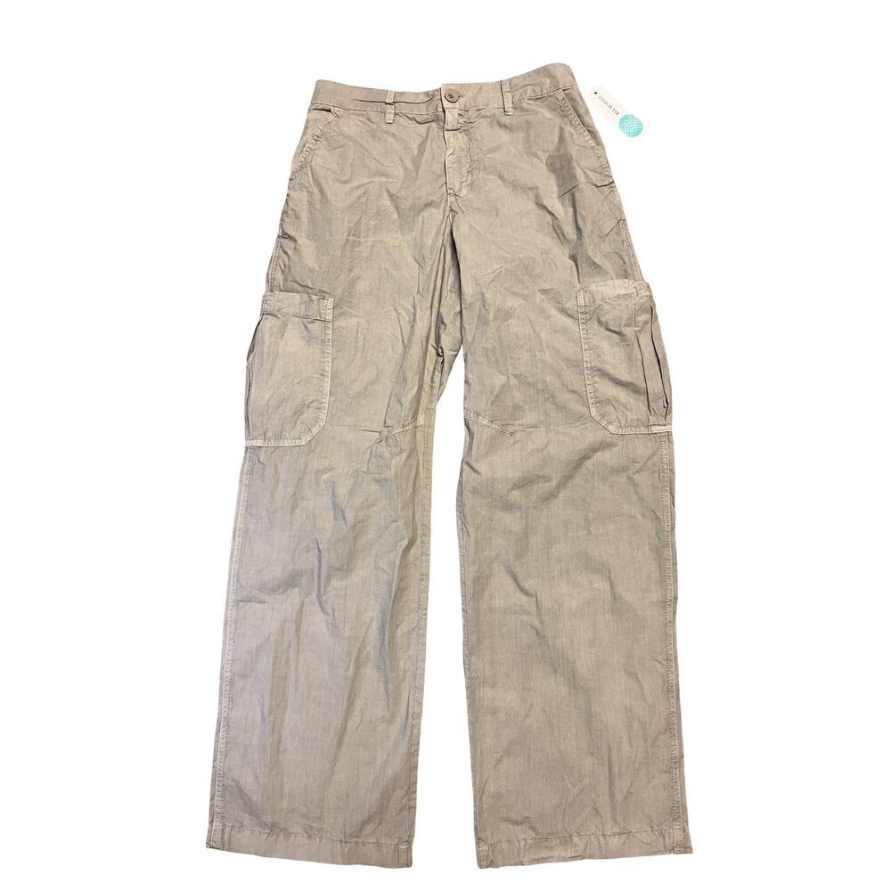 Marine Layer Womens Jo Wide Leg Utility Cargo Pants Size 10 Light Grey NWT